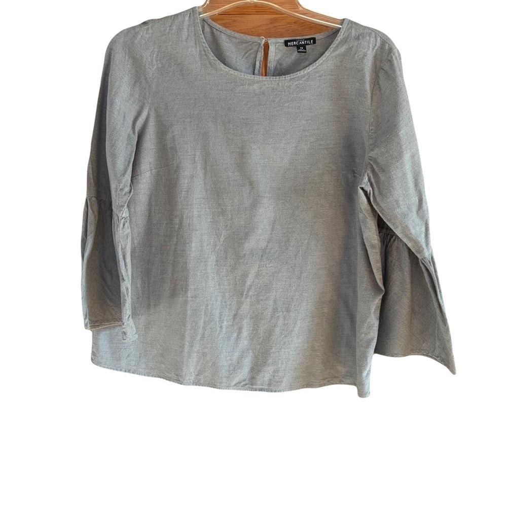 J. Crew MERCANTILE Gray Women's Blouse size 12